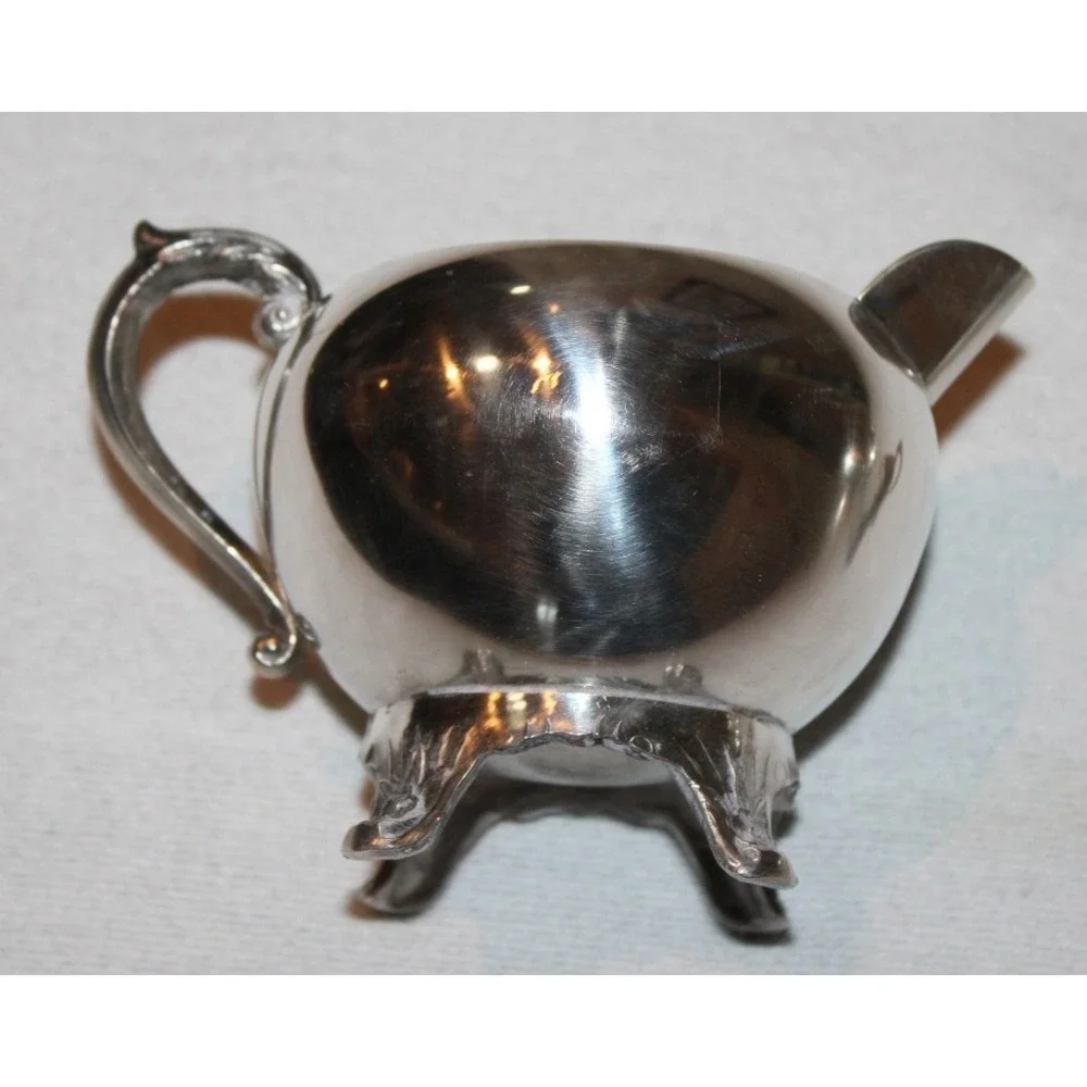 vintage F.B. Rogers Silver Co. silverplated creamer & sugar set with lid footed